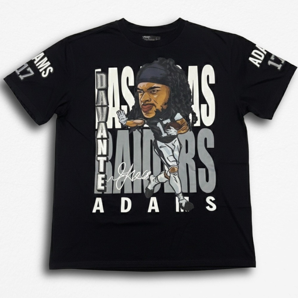 Pro Standard Davante Adams Las Vegas Raiders Black Graphic‎ T-Shirt Mens Large